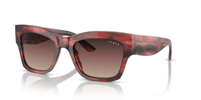 แว่นกันแดด Vogue VO5524SF-3089E2 Red Havana Gradient Brown Purple Black Vogue VO5524SF 3089E2 แว่นกันแดดฮาวานาแดงเลนส์ไล่ระดับสามโทน