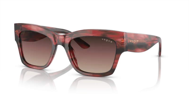แว่นกันแดด Vogue VO5524SF-3089E2 Red Havana Gradient Brown Purple Black Vogue VO5524SF 3089E2 แว่นกันแดดฮาวานาแดงเลนส์ไล่ระดับสามโทน