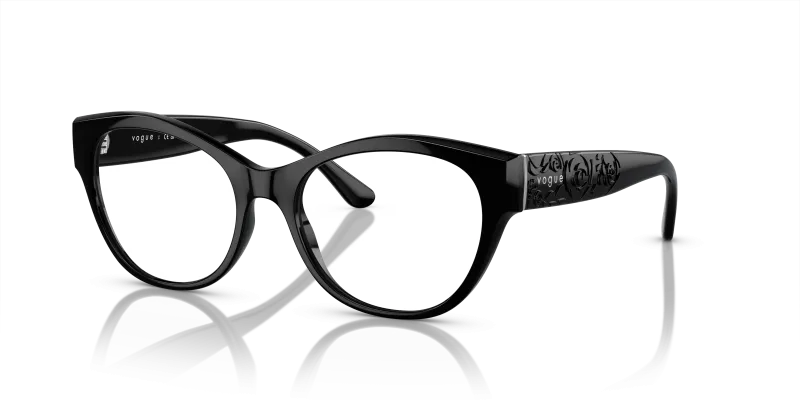 กรอบแว่นสายตา Vogue VO5527F-W44 Black Vogue VO5527F-W44 ดำ กรอบแว่นสายตา Low Bridge Fit