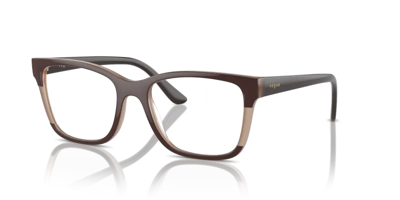 กรอบแว่นสายตา Vogue VO5556F-3153 Top Brown/Milky Brown Vogue VO5556F-3153 กรอบแว่นสายตา Low Bridge Fit