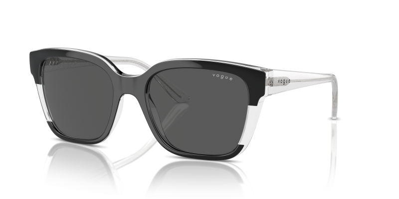 แว่นกันแดด Vogue VO5558SF-W82787 Top Black Transparent Dark Grey Vogue VO5558SF W82787 แว่นกันแดดท็อปดำโปร่งใส สำหรับผู้หญิง
