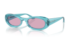 แว่นกันแดด Vogue VO5582S-316676 Transparent Turquoise Violet Vogue VO5582S 316676 แว่นกันแดดเทอร์คอยส์โปร่งใส สำหรับผู้หญิง