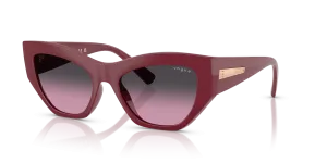 Vogue VO5607S 287590 แว่นกันแดดสีเชอร์รีเต็มกรอบ ทรงเรขาคณิต สำหรับผู้หญิง