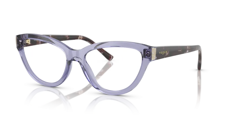 กรอบแว่นสายตา Vogue VO5610B-3177 Transparent Purple Vogue VO5610B 3177 กรอบม่วงโปร่งใส ประดับ Strass