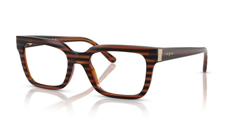 กรอบแว่นสายตา Vogue VO5611B-2571 Striped Brown Havana Vogue VO5611B 2571 แว่นสายตาลายน้ำตาลฮาวานา ผู้หญิง