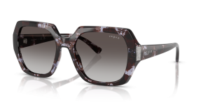 Vogue VO5612SB 31788G แว่นกันแดดทรงเรขาคณิตฮาวานาม่วงประดับคริสตัล สำหรับผู้หญิง