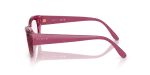 กรอบแว่นสายตา Vogue VO5615-2987 Transparent Fuchsia แว่นสายตา Vogue VO5615 2987 มุมข้าง ขาแว่นม่วงเข้มทึบคนละโทน