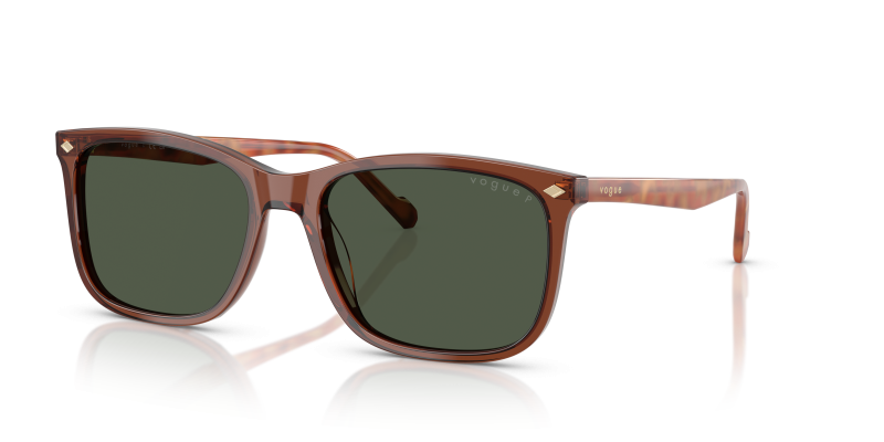 แว่นกันแดด Vogue VO5618S-32029A Transparent Brown Dark Green Polarized Vogue VO5618S 32029A แว่นกันแดดโพลาไรซ์น้ำตาลโปร่งใส สำหรับผู้ชาย