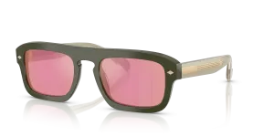 Vogue VO5620S 3217F6 แว่นกันแดดสีเขียวเต็มเลนส์มิเรอร์แดงชมพูเข้ม สำหรับผู้ชาย
