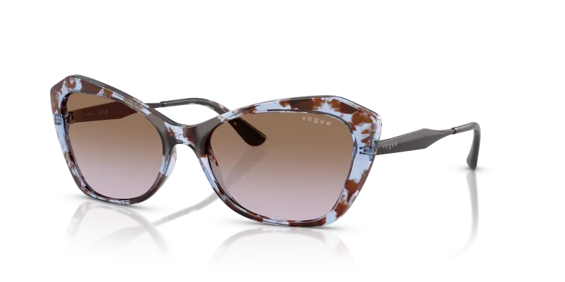 แว่นกันแดด Vogue VO5626S-320168 Blue Havana Violet Gradient Brown Vogue VO5626S 320168 แว่นกันแดดลายฮาวานาน้ำเงิน ทรงเรขาคณิต สำหรับผู้หญิง