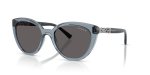 แว่นกันแดด Vogue VO5634SB-296687 Transparent Light Blue Black Smoke Vogue VO5634SB 296687 แว่นกันแดดฟ้าอ่อนโปร่งใสฝังคริสตัล สำหรับผู้หญิง