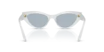 แว่นกันแดด Vogue VO5637SU-32201U Top White Opal Milk Light Blue Mirror Vogue VO5637SU 32201U ขาแว่นด้านใน