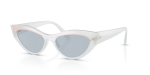 แว่นกันแดด Vogue VO5637SU-32201U Top White Opal Milk Light Blue Mirror Vogue VO5637SU 32201U แว่นกันแดดสีขาวด้านบนน้ำนมโอปอล เลนส์มิเรอร์ฟ้าอ่อน ผู้หญิง