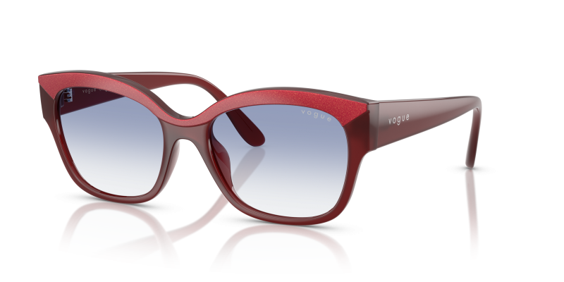แว่นกันแดด Vogue VO5638SU-322119 Top Red Opal Red Vogue VO5638SU 322119 กรอบแดง เลนส์ฟ้าใสไล่ระดับ