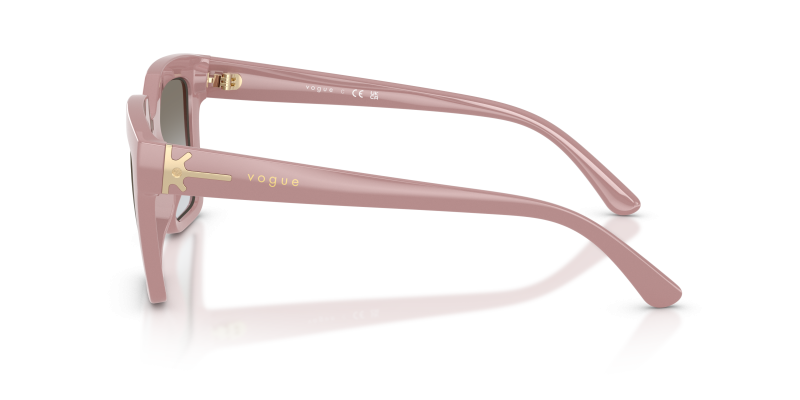 แว่นกันแดดสีชมพูโบราณ Vogue VO5690S 307411 มุมข้าง สีต่อเนื่องกรอบหน้าและขาแว่น