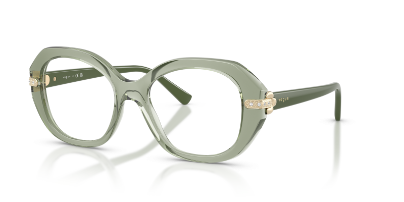 กรอบแว่นสายตา Vogue VO5705B-3022 Transparent Green Vogue VO5705B-3022 แว่นสายตาเขียวโปร่งใส สำหรับผู้หญิง