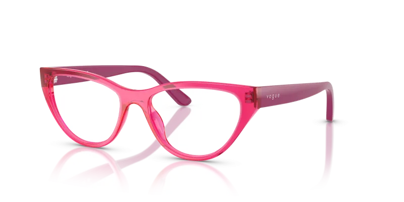 กรอบแว่นสายตา Vogue VY2035-3204 Transparent Fuchsia Vogue VY2035 3204 แว่นสายตาสีแดงม่วงโปร่งใส เด็กหญิง