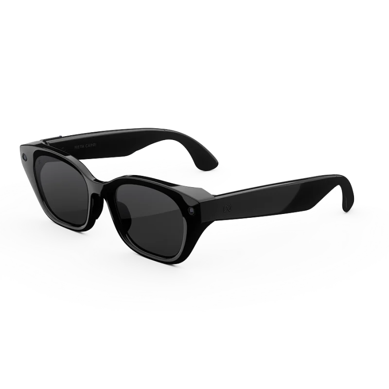 แว่น Meta Capri กรอบ Classic Black เลนส์ Clear to Grey Transitions มุมเฉียงซ้าย