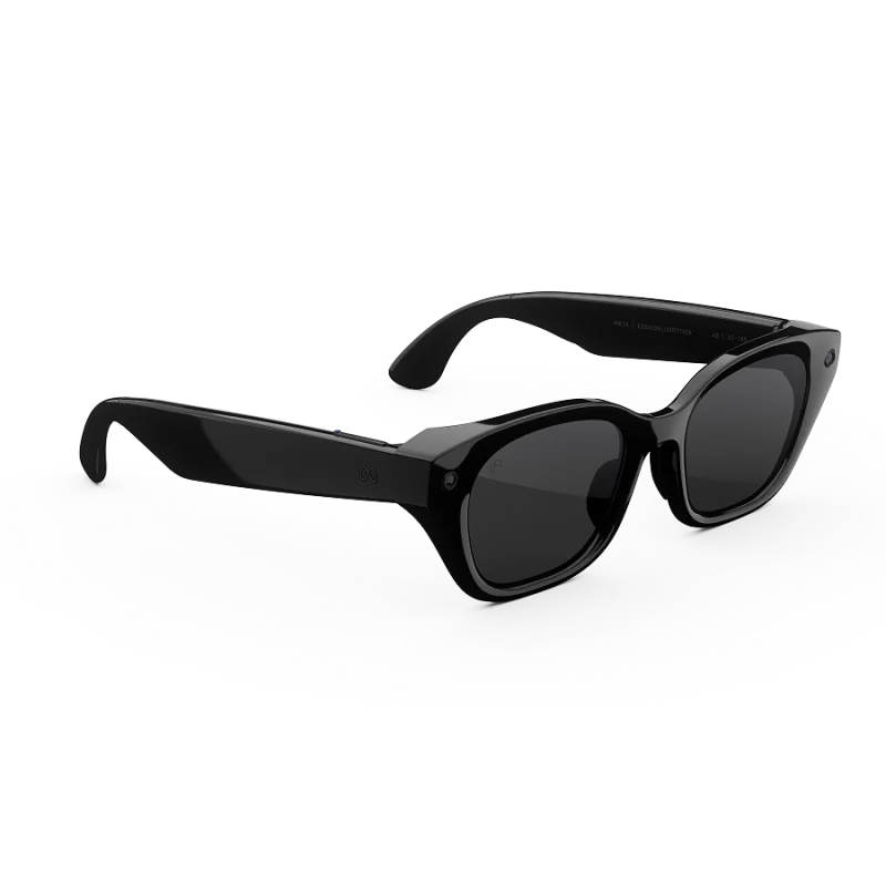 แว่น Meta Capri กรอบ Classic Black เลนส์ Clear to Grey Transitions มุมเฉียงขวา