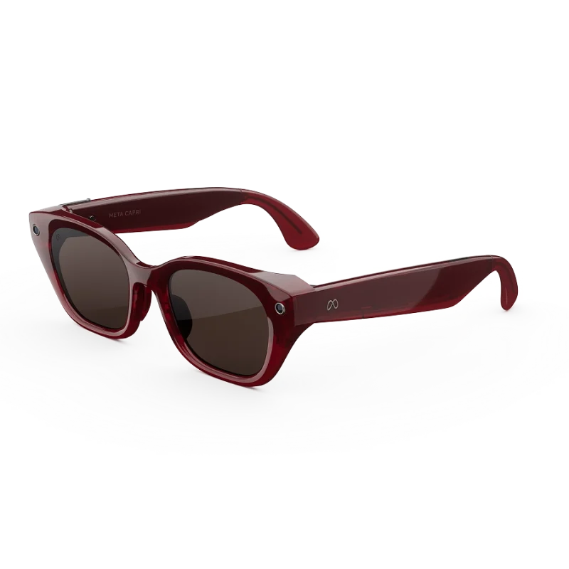 แว่น Meta Capri กรอบ Crimson เลนส์ Polarized Chocolate มุมเฉียงซ้าย