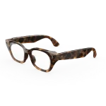 แว่น Meta Capri กรอบ Espresso Tortoise เลนส์ Clear มุมเฉียงซ้าย