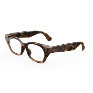 แว่น Meta Capri กรอบ Espresso Tortoise เลนส์ Clear มุมเฉียงซ้าย