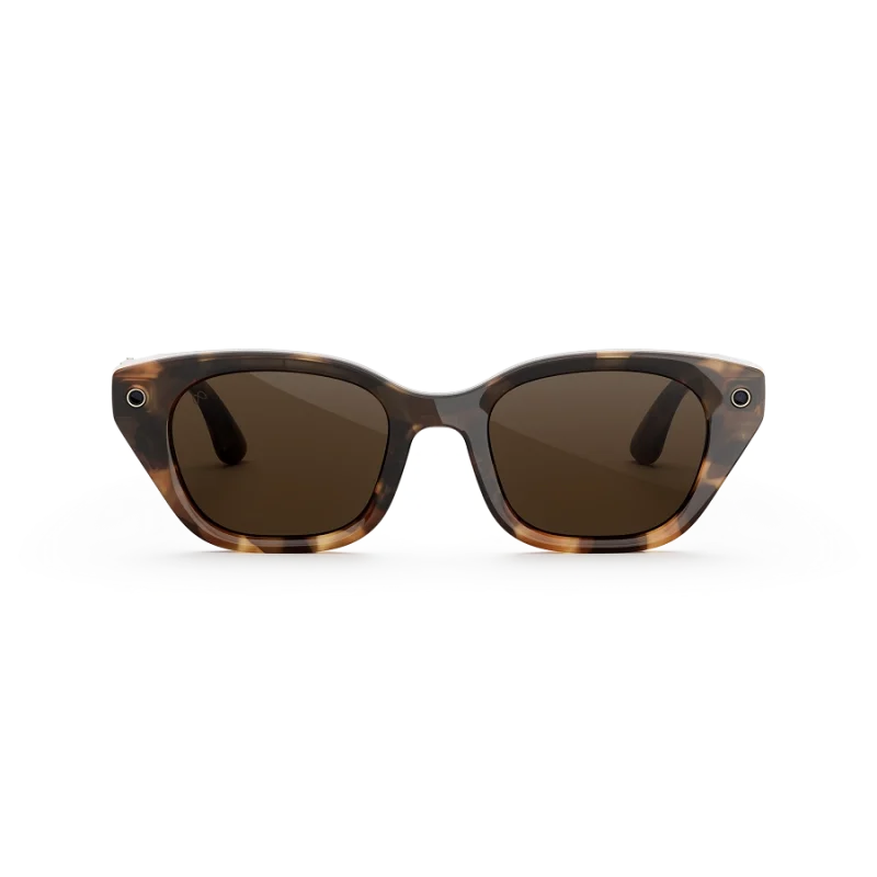 แว่น Meta Capri กรอบ Espresso Tortoise เลนส์ Polarized Brown มุมหน้า
