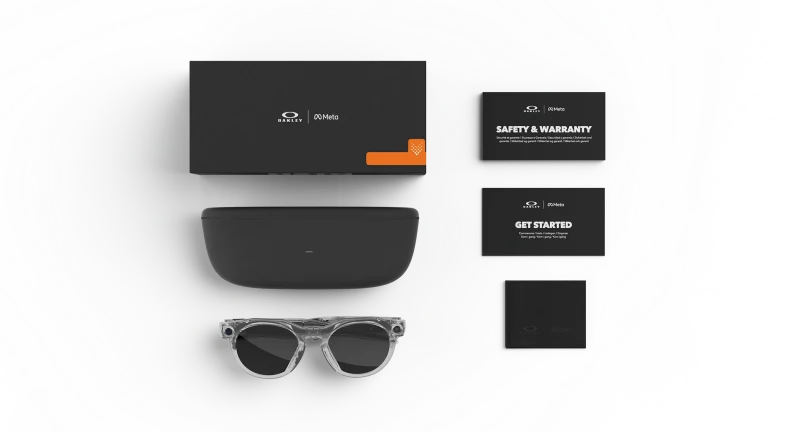 Oakley Meta HSTN OW8002-05 Clear Transitions Grey พร้อมเคสชาร์จและอุปกรณ์ในชุด