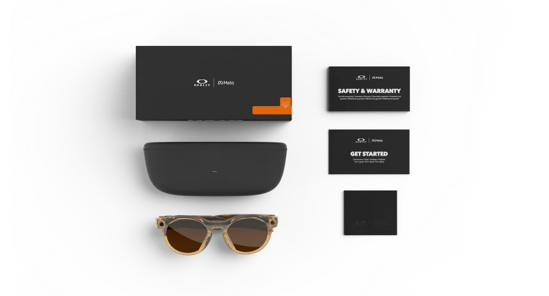 Oakley Meta HSTN OW8002-08 Light Curry Transitions Brown พร้อมเคสชาร์จและอุปกรณ์ในชุด