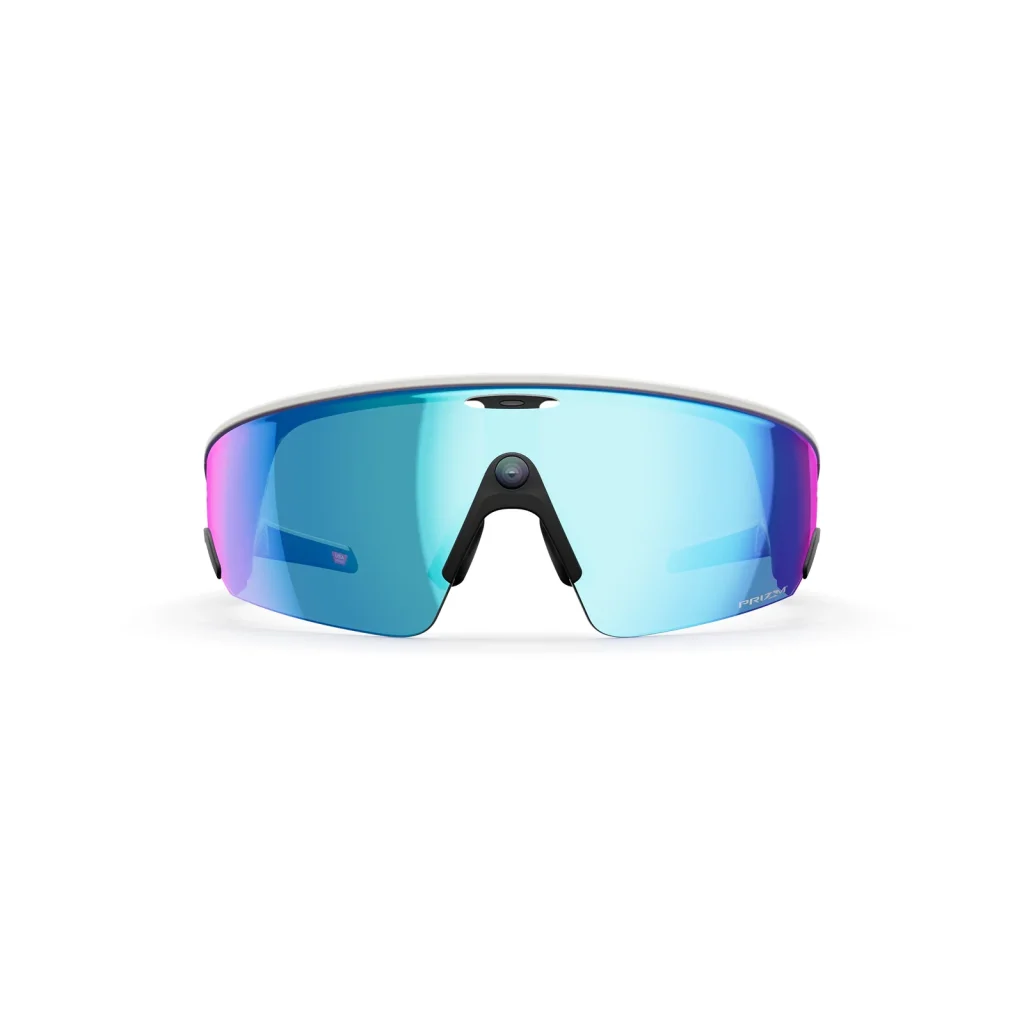มุมด้านหน้า Oakley Meta Vanguard White Prizm Sapphire