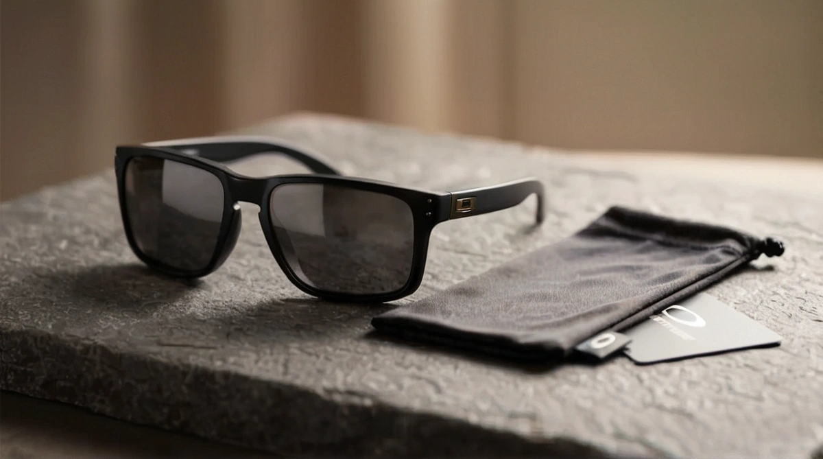แว่น Oakley Holbrook ของแท้ วางบนพื้นหินเทา