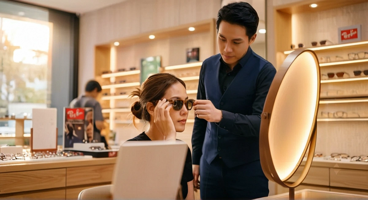 แว่นตา Rayban ผู้หญิง ต่างจากผู้ชายยังไง เลือกไซซ์ให้พอดีหน้า rayban featured