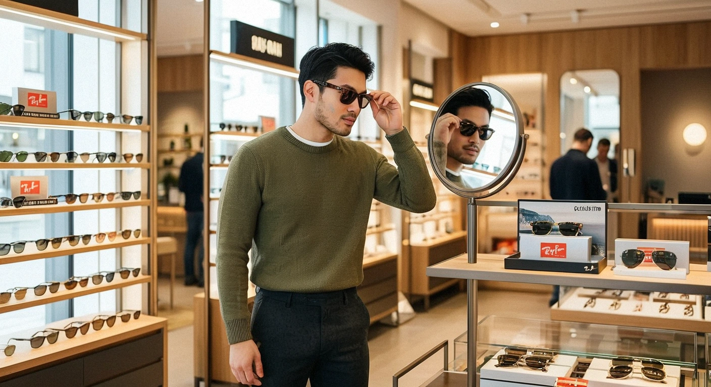 Rayban หน้าเหลี่ยม คนเอเชีย เลือกทรงแว่น
