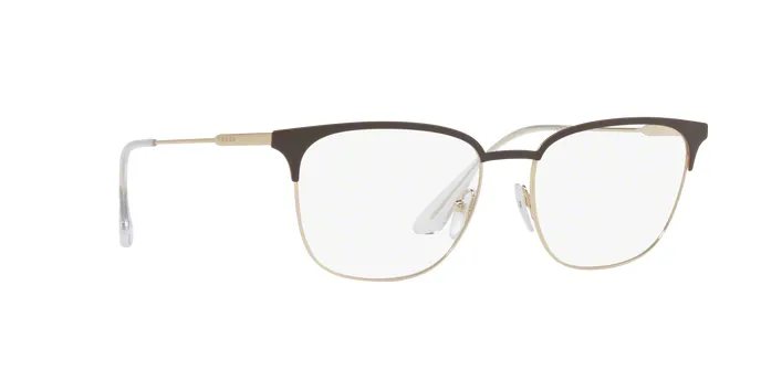 กรอบแว่นสายตา Prada PR59UV-0Y11O1 Matte Brown/Pale Gold กรอบแว่นสายตา Prada PR59UV-0Y11O1 Matte Brown/Pale Gold quarter