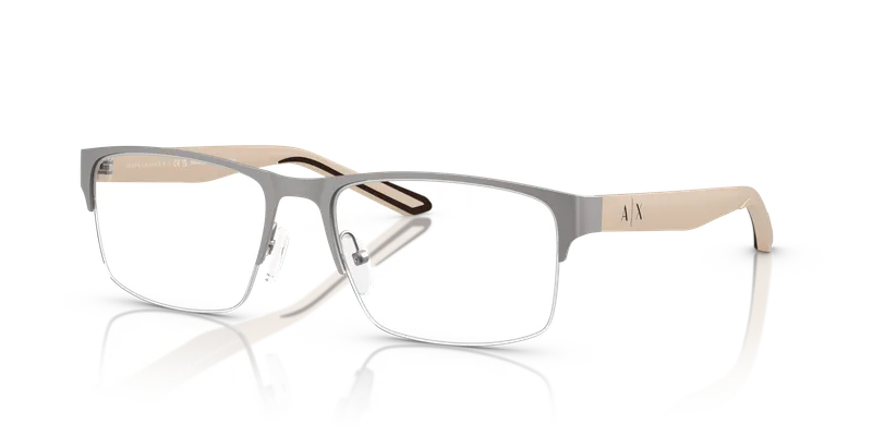 กรอบแว่นสายตา Armani Exchange AX1068-6003 Matte Gunmetal แว่นสายตา Armani Exchange AX1068-6003 มุมเฉียง กรอบโลหะครึ่งขอบสีกันเมทัลด้าน สำหรับผู้ชาย