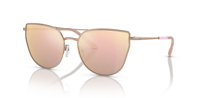 แว่นกันแดด Armani Exchange AX2045S-61036X ทองชมพูประกาย ทรงตาแมว (Cat Eye) โลหะ มุมสามส่วน