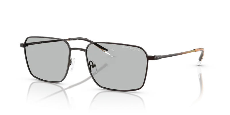 แว่นกันแดด Armani Exchange AX2053S-600387 มุมเฉียง กรอบโลหะสีกันเมทัลด้านทรงสี่เหลี่ยม เลนส์เทาอ่อน สำหรับผู้ชาย