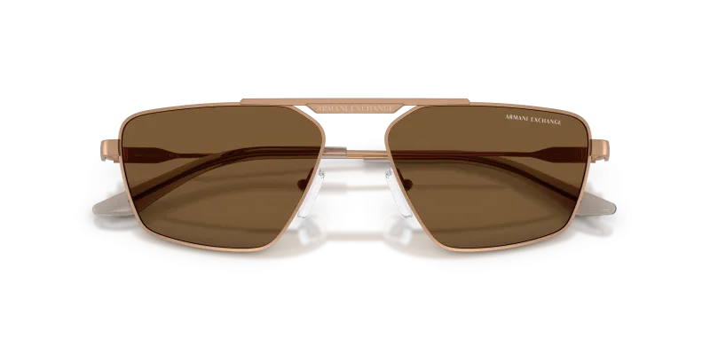 Armani Exchange AX2059S-611473 Matte Rose Gold Brown close-up ด้านหน้า
