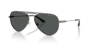 แว่นกันแดด Armani Exchange AX2060S-600387 มุมเฉียง ทรงนักบินสีกันเมทัลด้าน เลนส์สีเทาเข้ม สำหรับทั้งสองเพศ