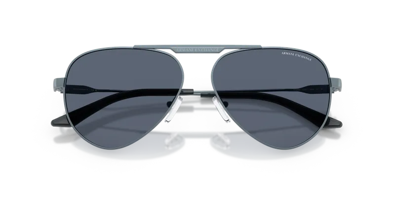 แว่นกันแดด Armani Exchange AX2060S-613287 สีน้ำเงินแมทเนื้อโลหะ ระยะใกล้ด้านหน้า