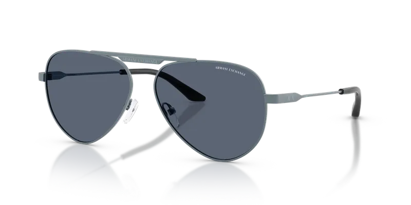 แว่นกันแดด Armani Exchange AX2060S-613287 สีน้ำเงินแมทเนื้อโลหะ ทรงนักบิน (Aviator) โลหะ มุมสามส่วน