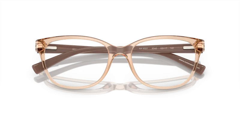 Armani Exchange AX3037-8342 ทุนดราโปร่งใสประกาย close-up ด้านหน้า