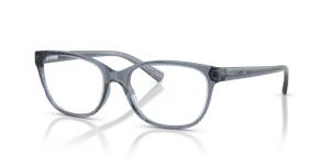 แว่นสายตา Armani Exchange AX3037-8410 น้ำเงินโปร่งใสประกาย ทรงตาแมว (Cat Eye) ฉีด มุมสามส่วน