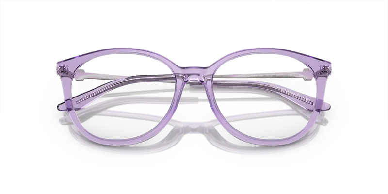 แว่นสายตา Armani Exchange AX3109F-8236 close-up ด้านหน้า สีม่วงโปร่งใสประกาย