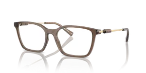 แว่นสายตา Armani Exchange AX3113F-8349 มุมเฉียง กรอบอะซิเตทสีน้ำตาลโปร่งใสประกายทรงหมอน สำหรับผู้หญิง
