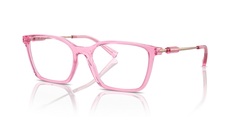 กรอบแว่นสายตา Armani Exchange AX3113F-8350 Shiny Watermelon แว่นสายตา Armani Exchange AX3113F-8350 มุมเฉียง กรอบอะซิเตทสีวอเตอร์เมลอนมันเงาทรงหมอน สำหรับผู้หญิง