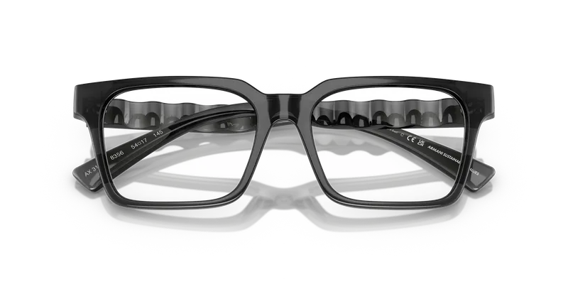 แว่นสายตา Armani Exchange AX3122F-8356 เทาโปร่งใสประกาย รายละเอียดเต็มขอบระยะใกล้