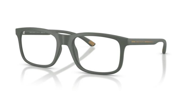 กรอบแว่นสายตา Armani Exchange AX3125U-8377 Matte Dark Green แว่นสายตา Armani Exchange AX3125U-8377 มุมเฉียง กรอบวัสดุฉีดทรงสี่เหลี่ยมสีเขียวเข้มด้าน สำหรับผู้ชาย