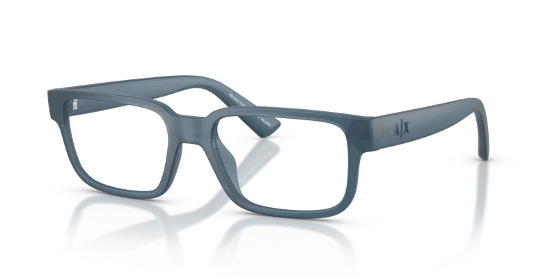 กรอบแว่นสายตา Armani Exchange AX3130U-8392 Matte Frosted Blue แว่นสายตา Armani Exchange AX3130U-8392 น้ำเงินน้ำค้างแข็ง ทรงสี่เหลี่ยมจัตุรัส (Square) ฉีด มุมสามส่วน