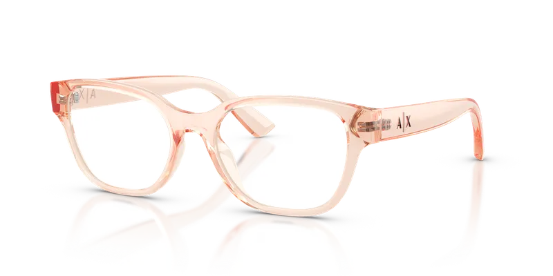 กรอบแว่นสายตา Armani Exchange AX3134U-8395 Shiny Transparent Peach แว่นสายตา Armani Exchange AX3134U-8395 พีชโปร่งใส ทรงตาแมว (Cat Eye) ฉีด มุมสามส่วน